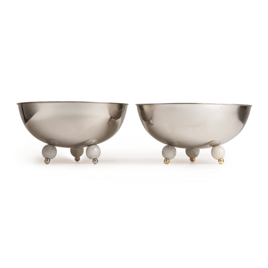 Silver Stone Serving Bowl