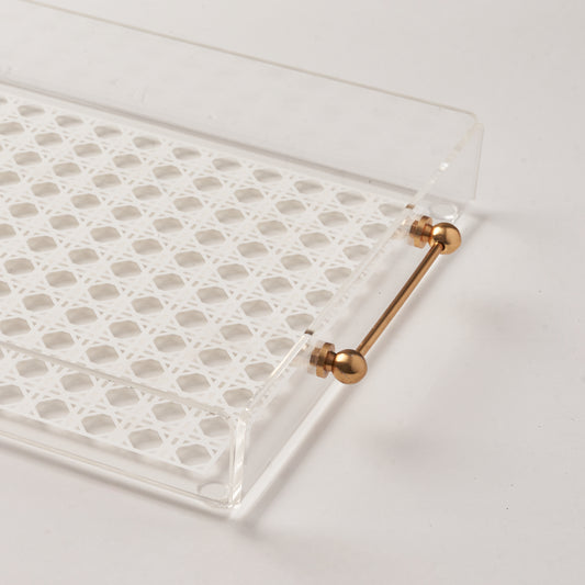 White Cane Tray
