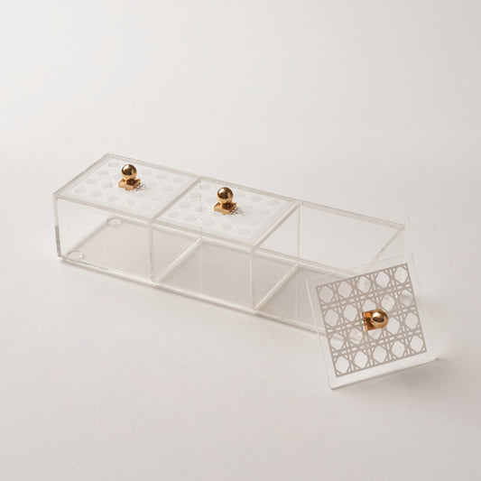 White Cane Treat Tray